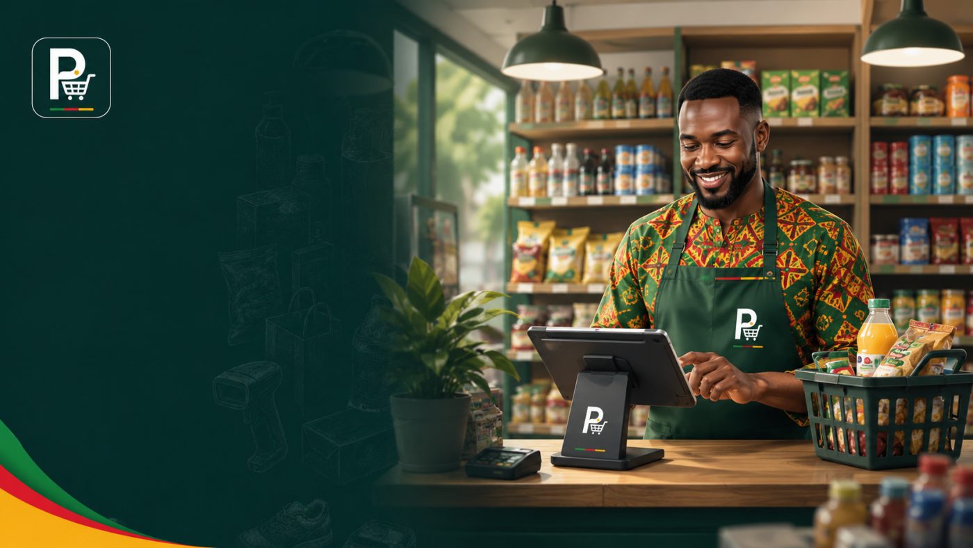 Commerçant utilisant POSCAM sur tablette dans sa boutique